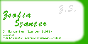 zsofia szanter business card